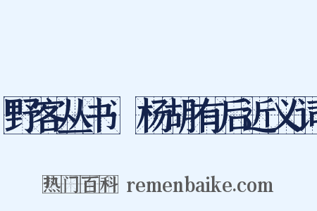 野客丛书·杨胡有后近义词是什么意思的图片